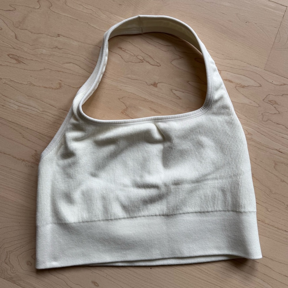 Fabletics piper Seamless Halter Sports Bra/Top - ivory